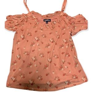 Freshman 1996 | LIKE NEW | Floral Cold Shoulder Ruffle Blouse | L